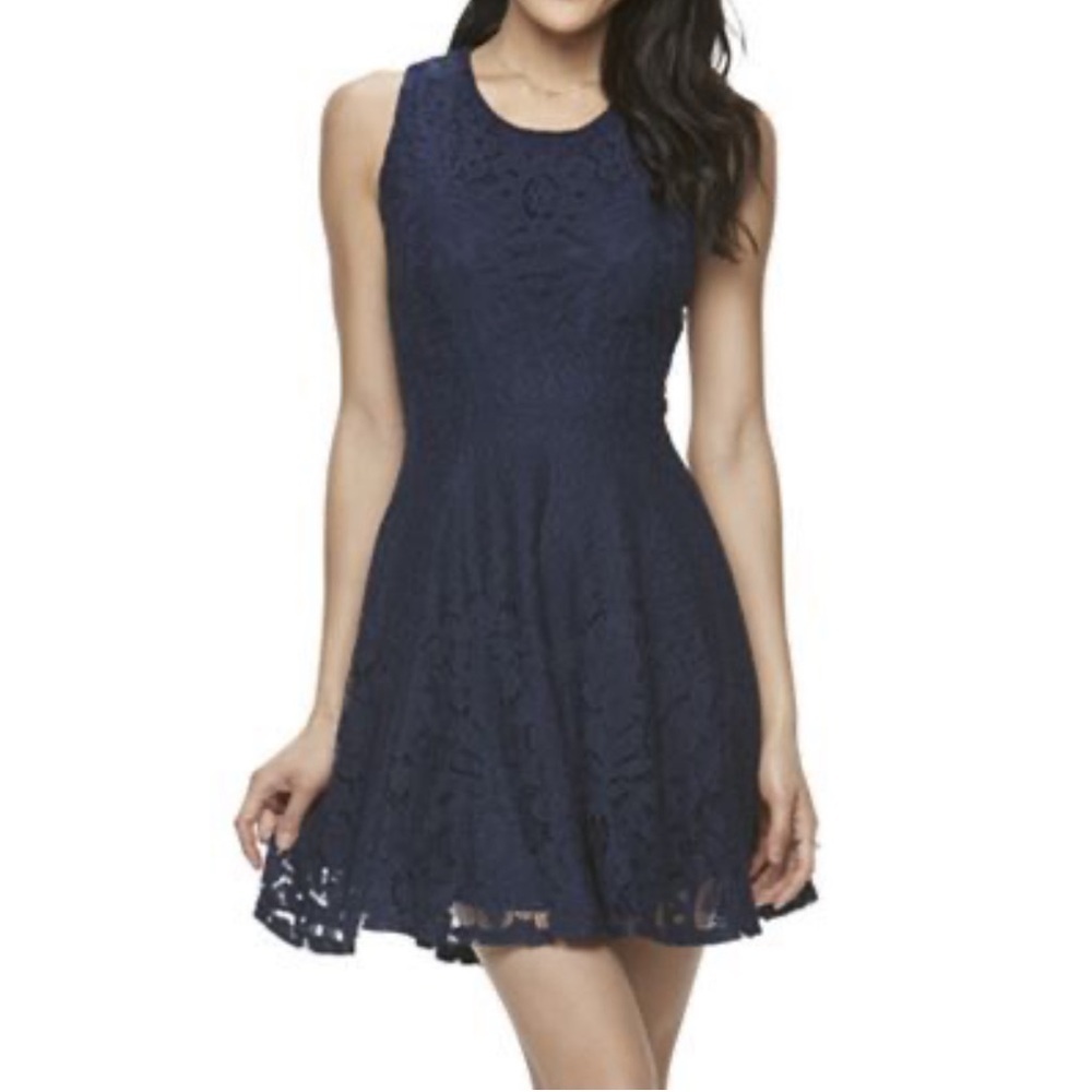 J.CREW ~Size 00 Classic Navy Lace Zip Back Dress